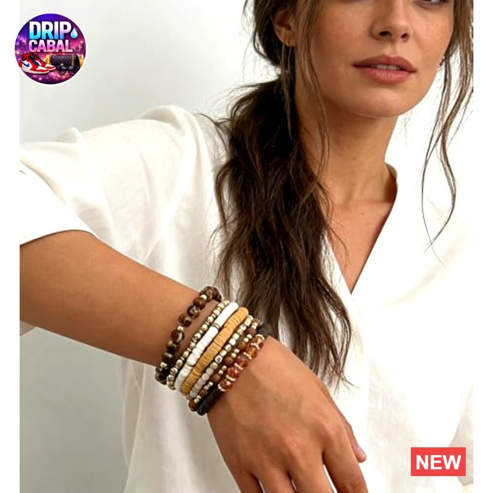 Boho Gold Surfer Stackable Stretch Bracelets Heis… - image 2